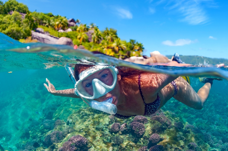 Snorkelling sull'isola di Felicité (Seychelles)